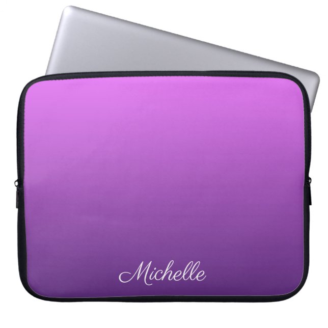 Personalised purple ombre laptop sleeve (Front)