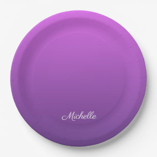 Personalised purple ombre paper plate