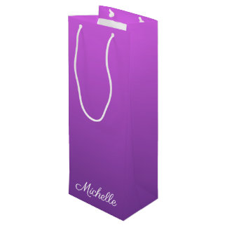 Personalised purple ombre wine gift bag