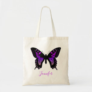 Personalised Purple Ombre Wing Butterfly Tote Bag