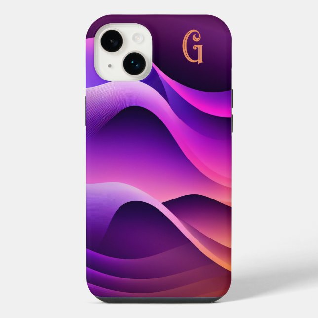 Personalised Purple & Orange Waves iPhone Case (Back)