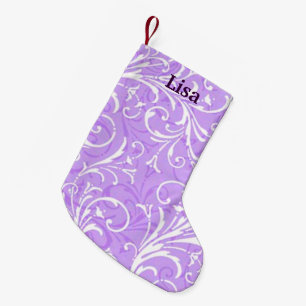Personalised Purple Ornamental Christmas Stocking