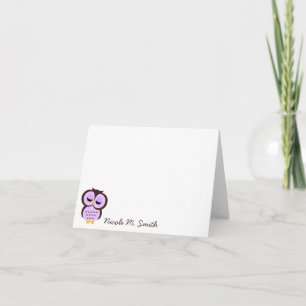 Personalised Purple Owl Notecards