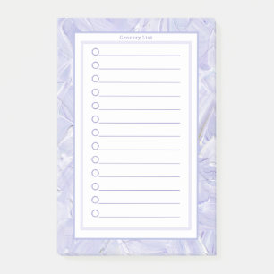Personalised Purple Paint Strokes Grocery List. Post-it Notes