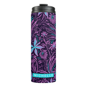 Personalised Purple Paisley Thermal Tumbler