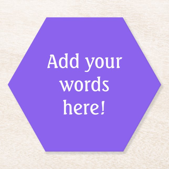 Personalised Purple Paper Coaster (Front)