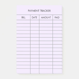 Personalised Purple Payment Tracker  Post-it Notes