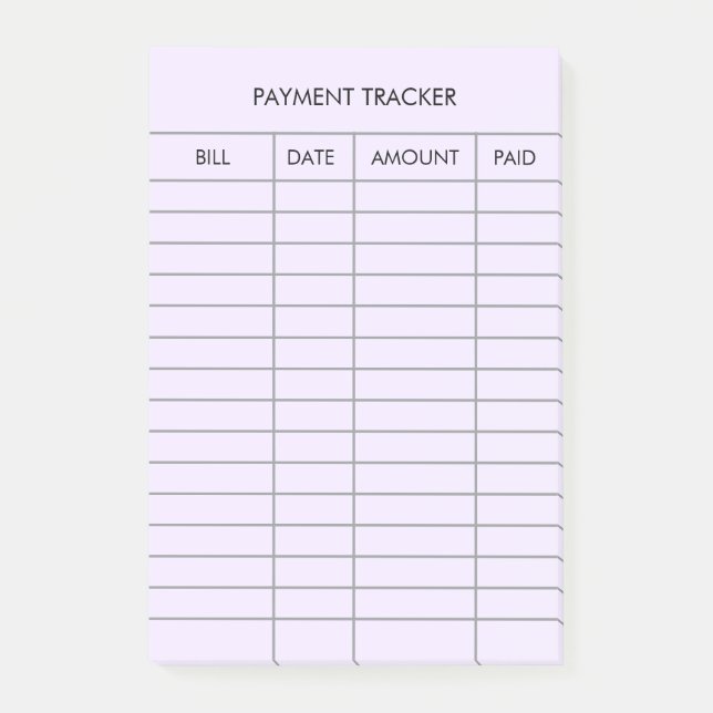 Personalised Purple Payment Tracker  Post-it Notes (Front)