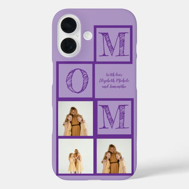 Personalised Purple Phone Case–Custom Text & Photo Case-Mate iPhone Case (Back)