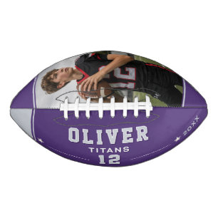 Personalised Purple Photo Name Number Team Gift American Football