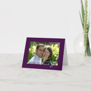 Personalised Purple Photo Wedding Thank You Cards