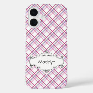 Personalised Purple Plaid Phone Case