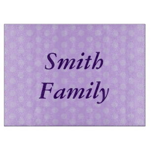 Personalised Purple Polka Dot Cutting Board
