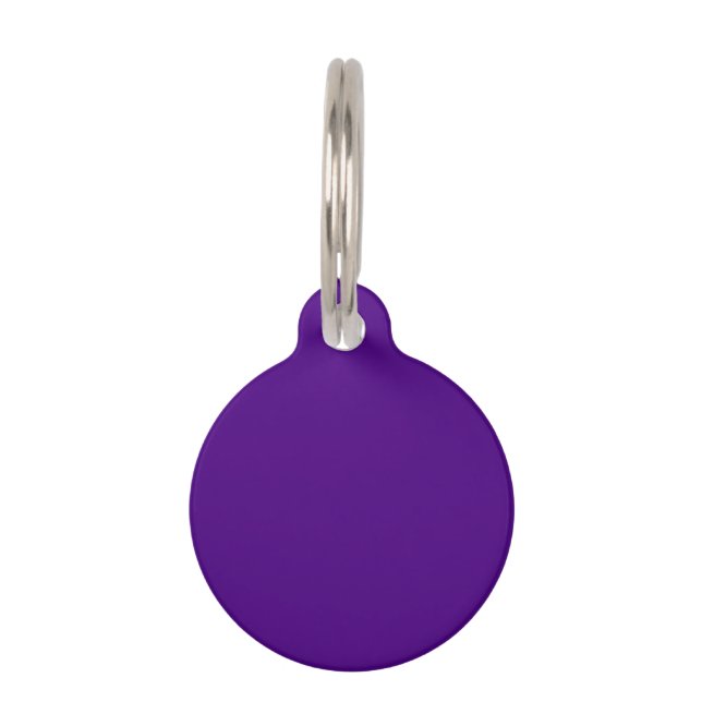 Personalised Purple Round Pet Tag (Front)