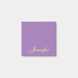 Personalised Purple Script Post it Sticky Notes