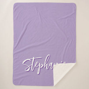 Personalised Purple Sherpa Blanket