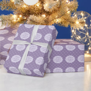 Personalised Purple Simple Bow Merry Christmas Wrapping Paper