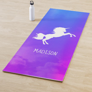 Personalised Purple sky Rainbow Unicorn Yoga Mat