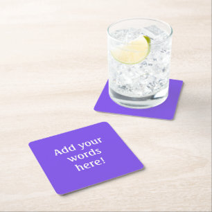 Personalised Purple Square Paper Coaster
