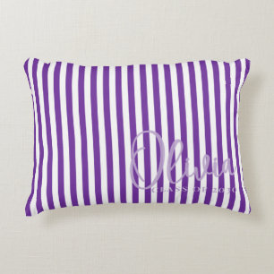 Personalised Purple Stripe Dorm Pillow