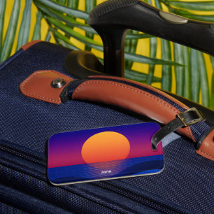 Personalised Purple Sunset Luggage Tag Custom