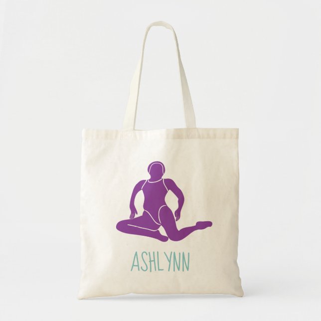 Personalised Purple Synchronised Swimmers Swimming Tote Bag (Front)