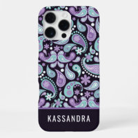 Personalised Purple Teal Paisley Name