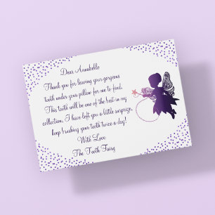 Personalised Purple Tooth Fairy Thank You Card