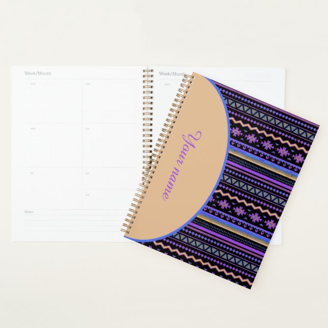 Personalised Purple tribal design Planner (Display)