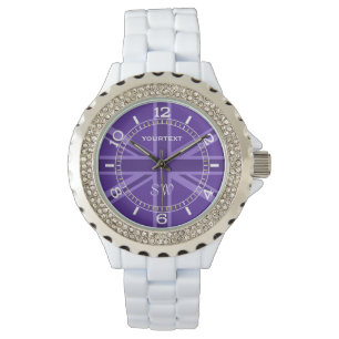 Personalised Purple Union Jack Design Dial Watch