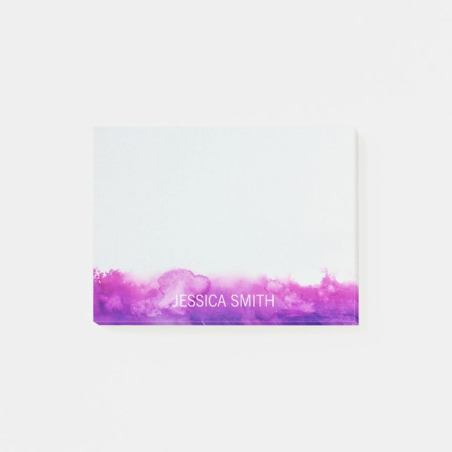 Personalised Purple Violet Lavender Watercolor Post-it Notes (Front)