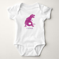 Personalised Purple Watercolor Dinosaur Baby Girl