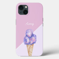 Personalised Purple watercolor Ice cream