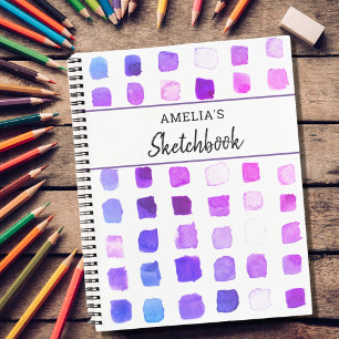 Personalised Purple Watercolor Pattern Notebook