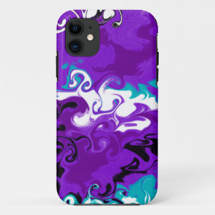 Personalised Purple Waves Fluid Art  iPhone 11 Case
