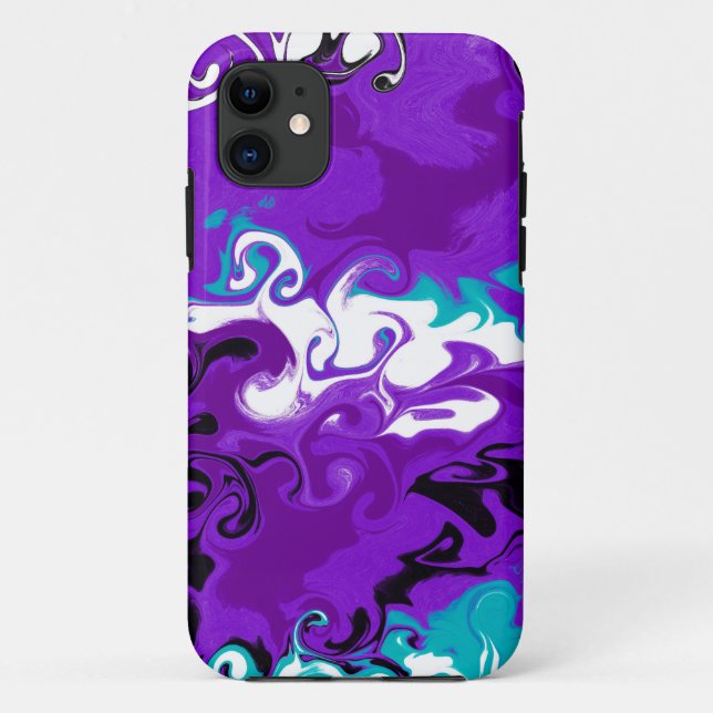 Personalised Purple Waves Fluid Art  Case-Mate iPhone Case (Back)