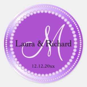 Personalised Purple Wedding Monogram Seals