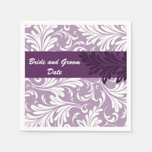 Personalised Purple Wedding Napkins