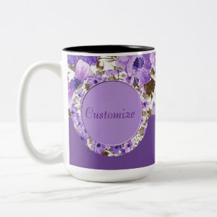 Personalised Purple & White Floral Mug