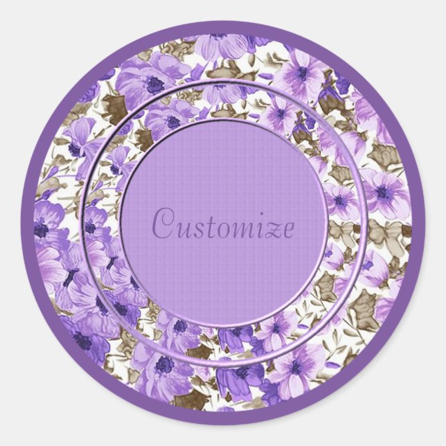 Personalised Purple & White Floral Stickers 2 (Front)