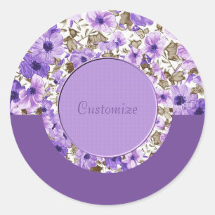 Personalised Purple & White Floral Stickers 3