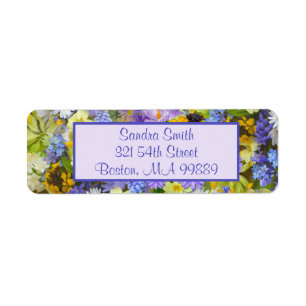 Personalised Purple Yellow Country Garden Flowers 
