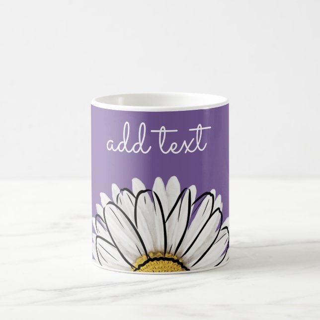 Personalised Purple & Yellow Daisy Coffee Mug  (Center)