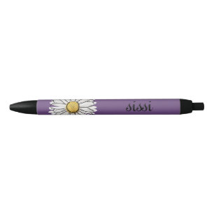 Personalised Purple & Yellow Daisy Pen 