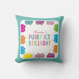 Personalised Purrfect Birthday Cushion
