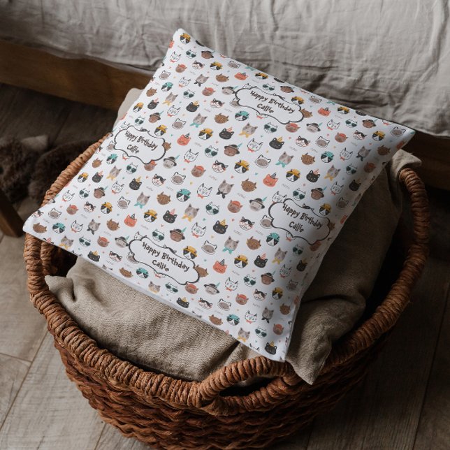 Personalised Purrfect Birthday Delight Cushion (Creator Uploaded)