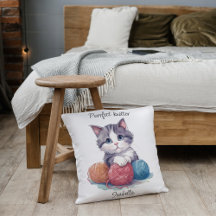 Personalised Purrfect Knitter Cat for Yarn Lovers