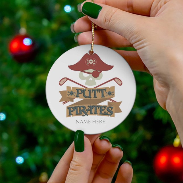 Personalised Putt Pirates Golfing Hobby Ceramic Tree Decoration (Creator Uploaded)