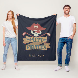 Personalised Putt Pirates Golfing Hobby Sports Fle Fleece Blanket