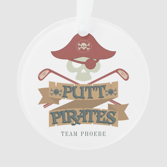 Personalised Putt Pirates Golfing Outdoor Sports Ornament (Front)